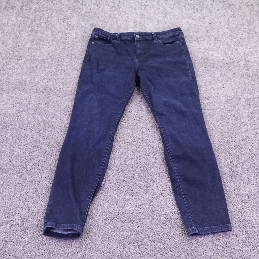 Amazon Essentials Jeans Womens 16 Dark Blue High Rise Skinny Stretch Denim